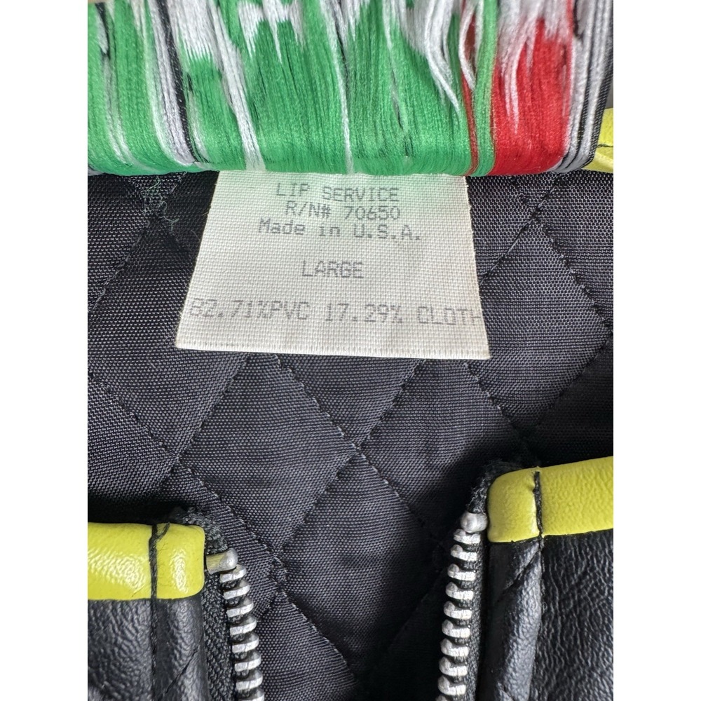 Vintage LIP SERVICE Rock Moto Full Zip Jacket Womens Size Large PVC Cloth USA - Picture 13 of 16